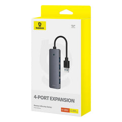 Buy Baseus UltraJoy Series 4-Port Hub Lite 15cm Space Grey (USB-A to USB 3.0*4+USB-C 5V) from Vmart in Pakistan