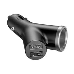 Buy Baseus Y Type Dual USB+Cigarette Lighter Extended Car Charger Black from Vmart in Pakistan