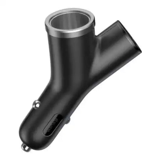 Buy Baseus Y Type Dual USB+Cigarette Lighter Extended Car Charger Black from Vmart in Pakistan