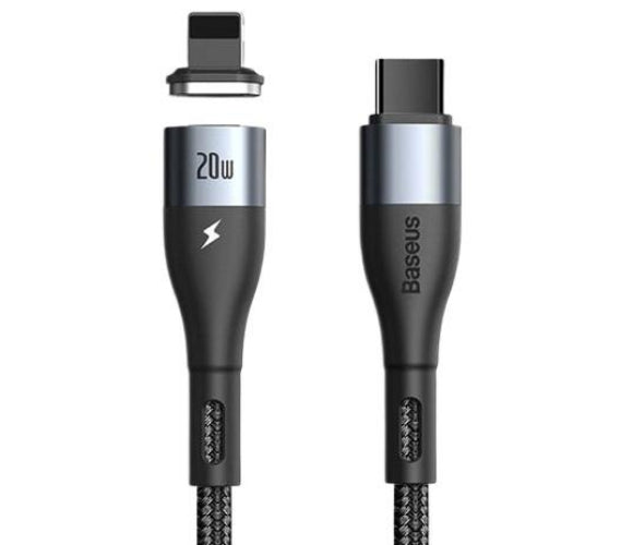 Buy Baseus Zinc Magnetic Safe Fast Charging Data Cable Type-C To IPhone 20W 2m Black from Vmart in Pakistan