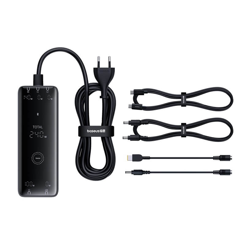 Buy Baseus Digital GaN Intelligent Desktop Fast Charger 3C+U+DC 240W from Vmart in Pakistan