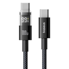 Buy Baseus Display 2 100W Type-C to Type-C Fast Charging Data Cable Cosmic Black 1m from Vmart in Pakistan