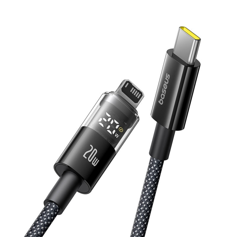 Buy Baseus Display 2 20W USB-C to iP Fast Charging Data Cable Cosmic Black 1m from Vmart in Pakistan