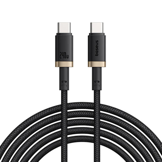 Buy Baseus Dura Fast Charging Data Cable USB-C to USB-C 240W Gold Black 1m Vmart in Pakistan
