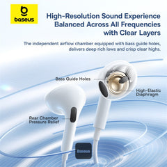 Buy Baseus Encok HZ19 Semi-in-Ear Wired Earphones White Vmart in Pakistan