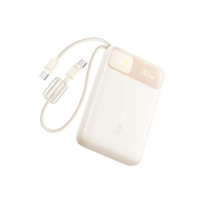 Buy Baseus EnerFill FC11 Power Bank with Dual Built-in USB-C Cables 10000mAh 45W White from Vmart in Pakistan