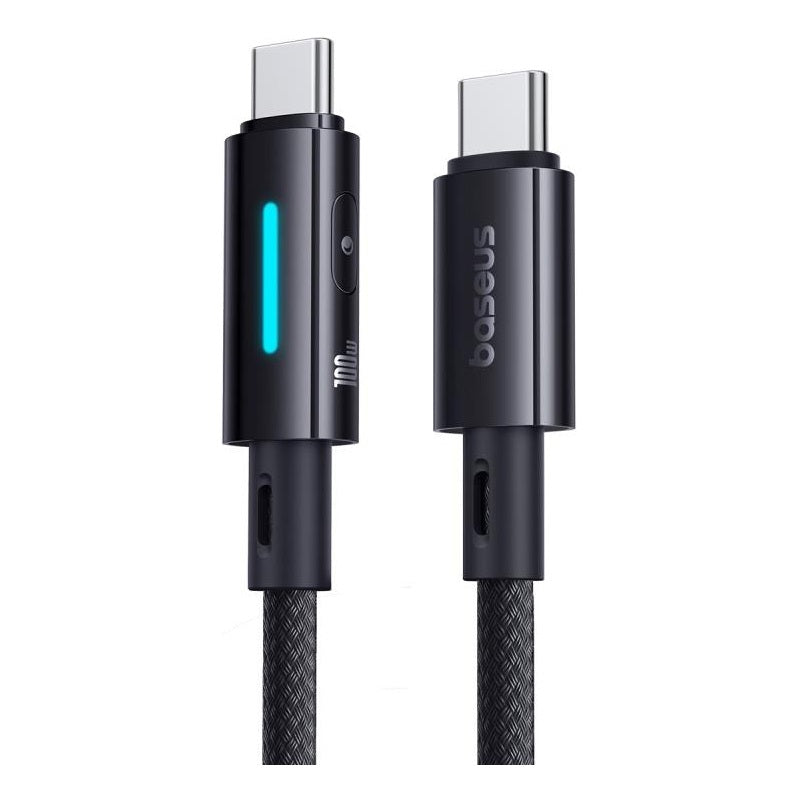 Buy Baseus Lit Button Control 100W USB-C to USB-C Cable Black 1m from Vmart in Pakistan