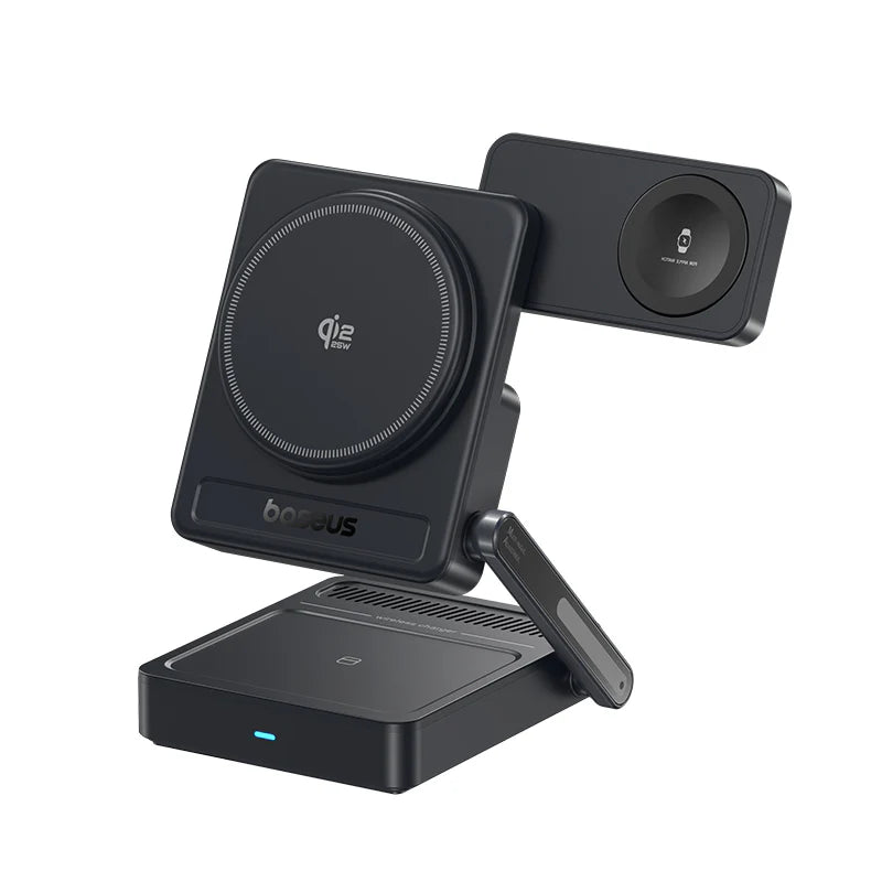 Buy Baseus PicoGo AF21 Portable 3-in-1 Qi2.2 Wireless Charger 35W Cosmic Black Vmart in Pakistan