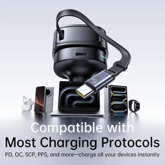 Buy Baseus PrimeTrip VR1 Car Charger with Retractable Cable (U+C)+Type-C 60W Cosmic Black Vmart in Pakistan
