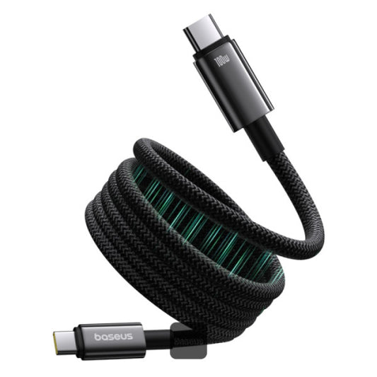 Baseus Tungsten Gold Magnetic Anti-Tangle Type-C to Type-C Cable 100W Black 1m