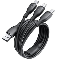 Buy Baseus Ultra-Fast One-for Three Fast Charging Cable USB-A to M+L+C 3.5A Cosmic Black 1.3m Vmart in Pakistan