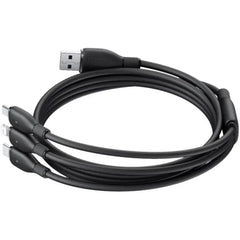Buy Baseus Ultra-Fast One-for Three Fast Charging Cable USB-A to M+L+C 3.5A Cosmic Black 1.3m Vmart in Pakistan
