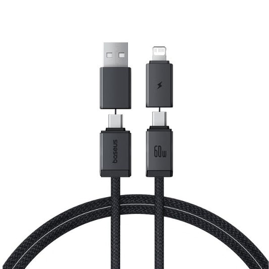 Buy Baseus Versatile Two-for-Two Fast Charging Cable U+C to C+L 60W 1m Cosmic Black from Vmart in Pakistan