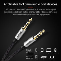 Baseus Yiven M30 Male to Male 3.5mm Aux Audio Cable Black 1.5m