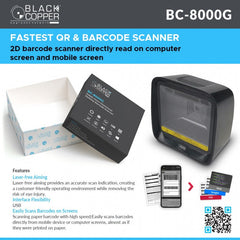 Buy Black Copper BC-8000G 1D/2D Imager Omni-Directional Desktop Barcode Scanner from Vmart in Pakistan