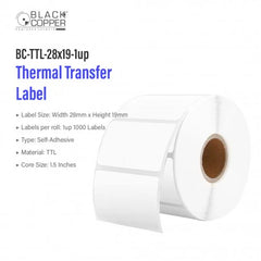 Black Copper BC-TTL-28x19-1up Barcode Label Roll