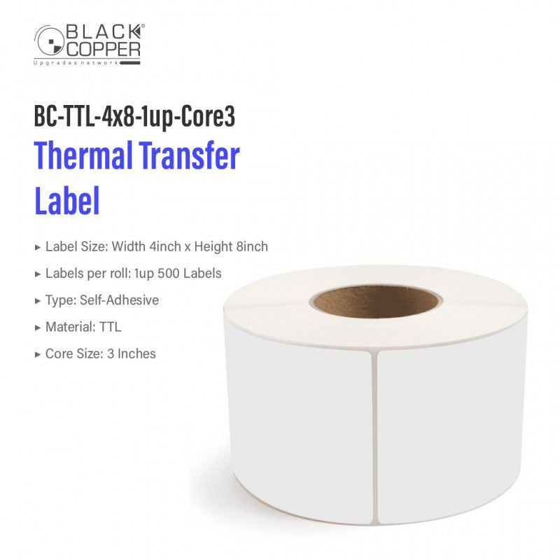 Buy Black Copper BC-TTL-4x8-1up-Core3 Barcode Label Roll Vmart in Pakistan