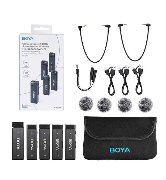 Buy BOYA BY-W4 Ultracompact 2.4GHz Wireless Microphone System from Vmart in Pakistan