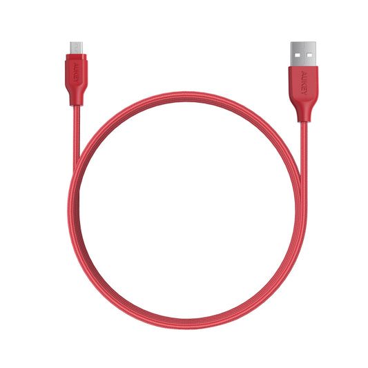 Buy Aukey Braided Nylon Micro USB Cable (6.6ft) - Red from Vmart in Pakistan