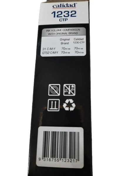 Buy Calidad 1232-CTP Alternative for HP 31 GT52 CMY Ink Bottles Set from Vmart in Pakistan