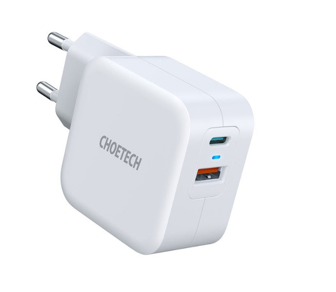 Buy Choetech PD5002 38W+QC3.0 Dual Type C Charger (1C, 1A)- EU Plug from Vmart in Pakistan