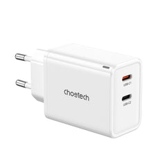 Buy Choetech PD6013 Dual Type-C GaN PD65W Wall Charger - White from Vmart in Pakistan
