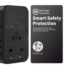 Buy Choetech PD5021 GaN 45W PD Universal Travel Adapter with Retractable USB-C Black from Vmart in Pakistan