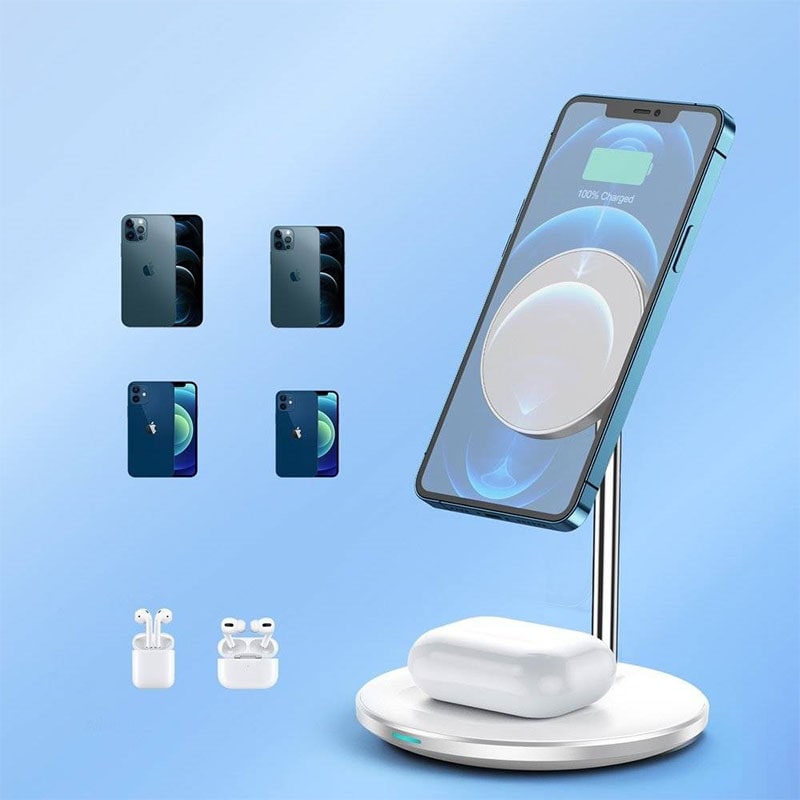 Buy Choetech T581-F 15W Fast Wireless 2 In 1 Magnet Charging Stand from Vmart in Pakistan