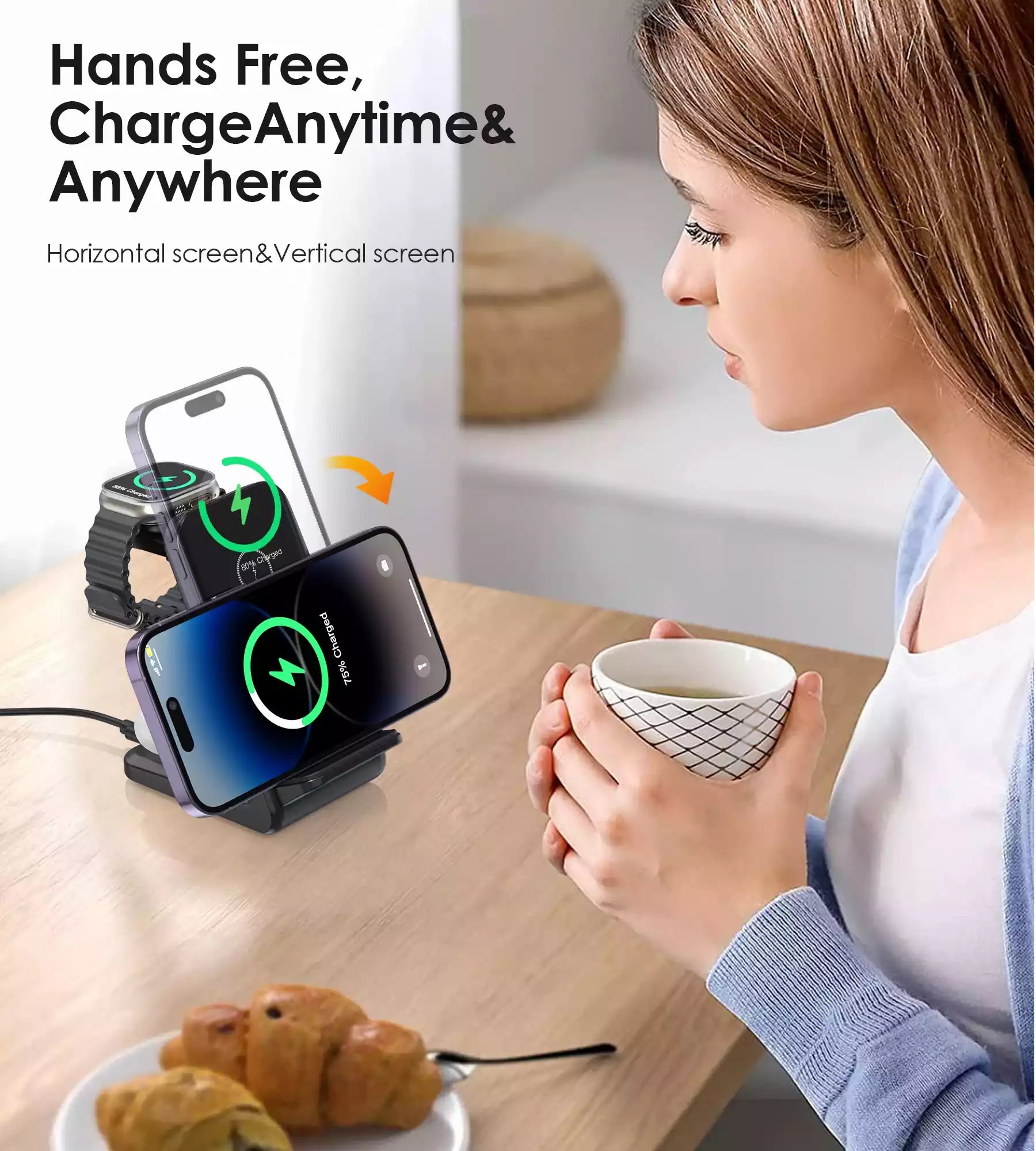 Buy Choetech T608-F 4 in 1 Wireless Charger (Apple and Samsung devices) Black from Vmart in Pakistan