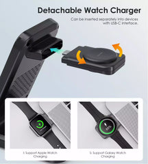 Buy Choetech T608-F 4 in 1 Wireless Charger (Apple and Samsung devices) Black from Vmart in Pakistan