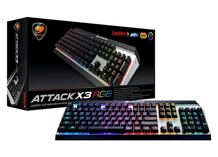 Buy Cougar Attack X3 RGB Cherry MX RGB Backlit Mechanical Gaming Keyboard - Brown Switch from Vmart in Pakistan