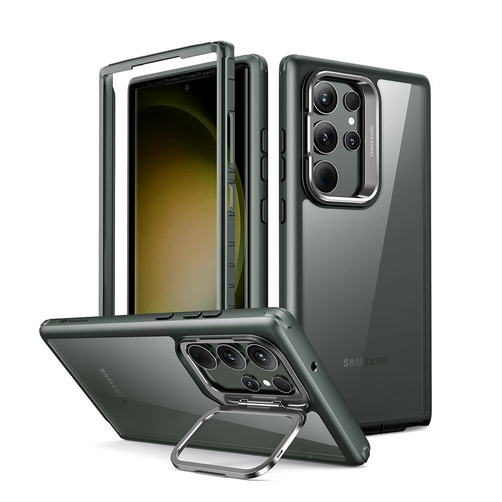 Buy ESR Galaxy S23 Ultra Armor Tough Case with Stash Stand - Clear Green from Vmart in Pakistan