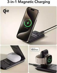 ESR QI2 3 In 1 Travel Wireless Charging Set Black