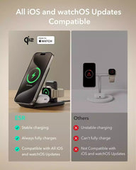 ESR QI2 3 In 1 Travel Wireless Charging Set Black