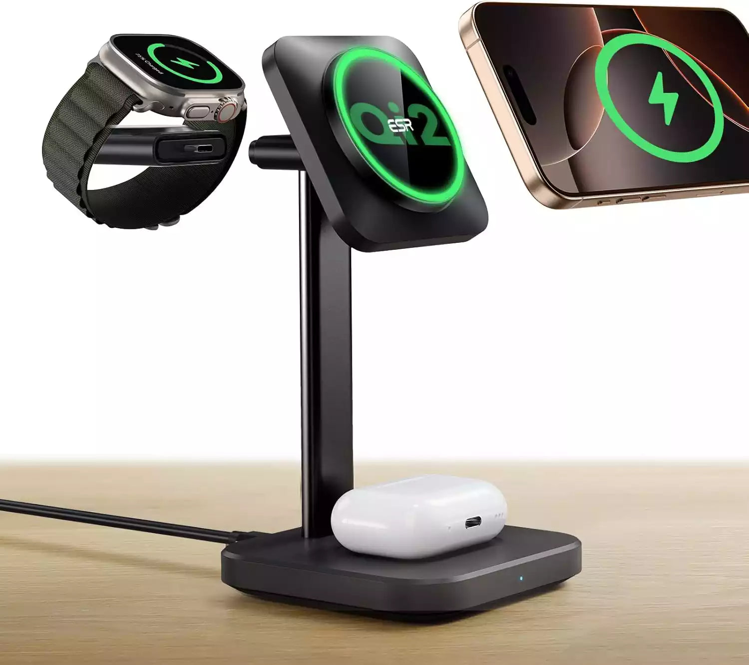 Buy ESR Qi2 3 in 1 Wireless Charging Station Black from Vmart in Pakistan
