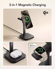 ESR Qi2 3 in 1 Wireless Charging Station Black