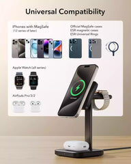 ESR Qi2 3 in 1 Wireless Charging Station Black