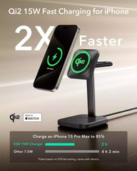 ESR Qi2 3 in 1 Wireless Charging Station Black