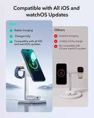 ESR Qi2 3 in 1 Wireless Charging Station with CryoBoost (HaloLock) Black US Plug
