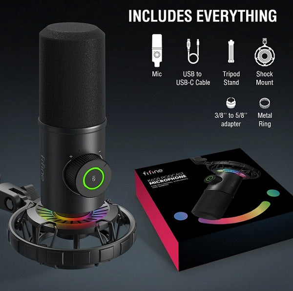 Buy FiFine K658 RGB USB Dynamic Cardioid Microphone from Vmart in Pakistan