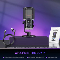 Buy FiFine AmpliGame AM6 USB Condenser Microphone with RGB from Vmart in Pakistan