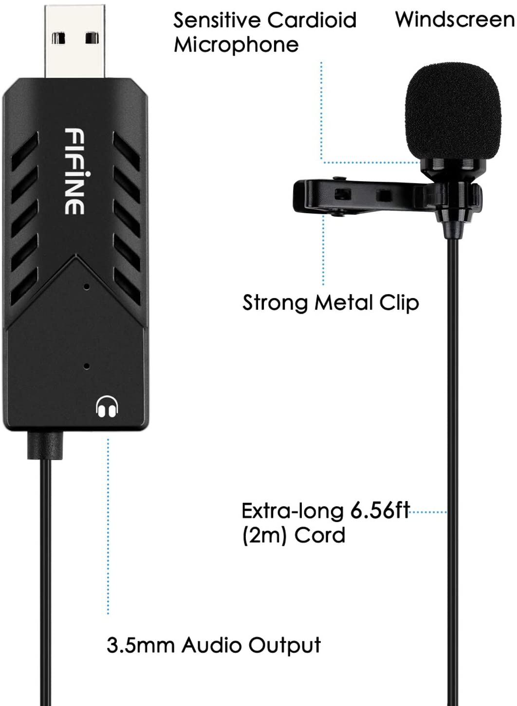 Buy Fifine K053 Lavalier Microphone With USB Receiver from Vmart in Pakistan