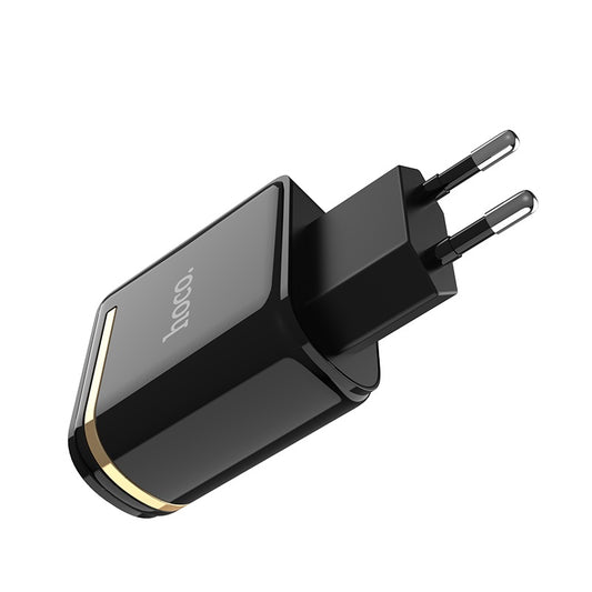 Buy Hoco C39A Enchanting Wall Charger EU Dual USB Charging Adapter - Black from Vmart in Pakistan