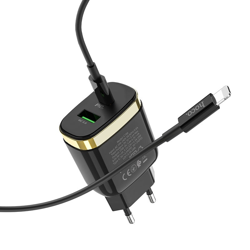 Buy Hoco C79A Zeus Wall Charger PD+QC3.0 EU Plug from Vmart in Pakistan