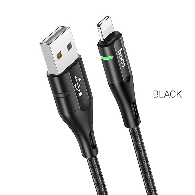 Buy Hoco U93 Shadow USB to Lightning Charging Data Sync Cable - Black from Vmart in Pakistan