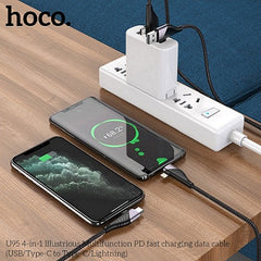 Buy Hoco U95 4 In 1 Multifunction PD Fast Charging Data Cable from Vmart in Pakistan