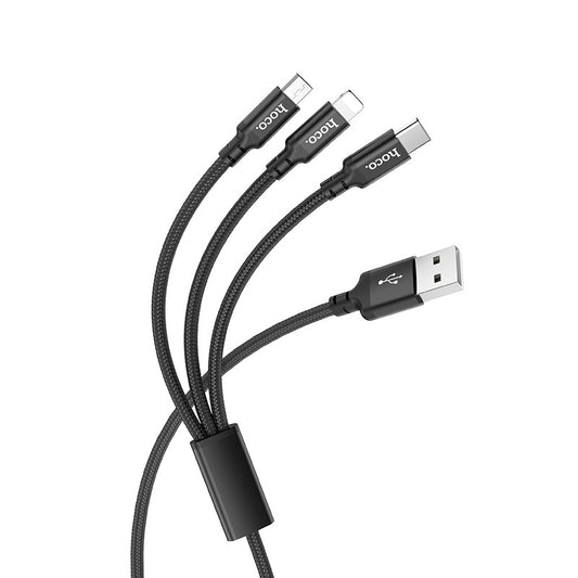 Buy Hoco X14 Times Speed 3-in-1 Charging Cable 1m from Vmart in Pakistan