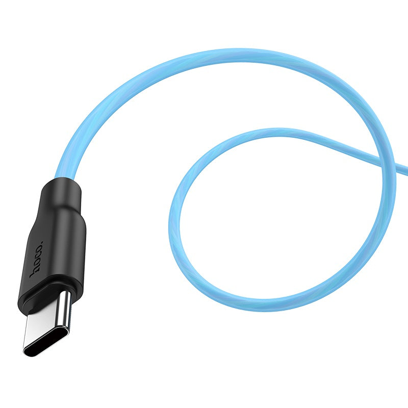Buy Hoco X21 Plus Fluorescent USB to Type-C Charging Data Sync Cable- Blue from Vmart in Pakistan