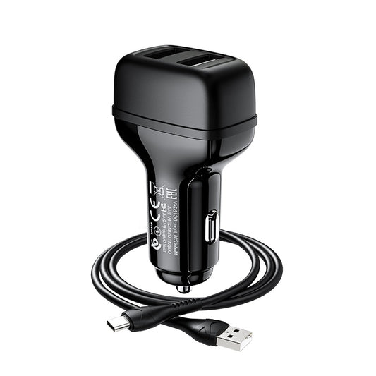 Buy Hoco Z36 Leader Car Charger Dual Port Set with Micro USB Cable from Vmart in Pakistan
