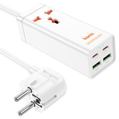 Buy Hoco AC10A Barry PD65W GaN+QC3.0+1 Socket Power strip EU White from Vmart in Pakistan